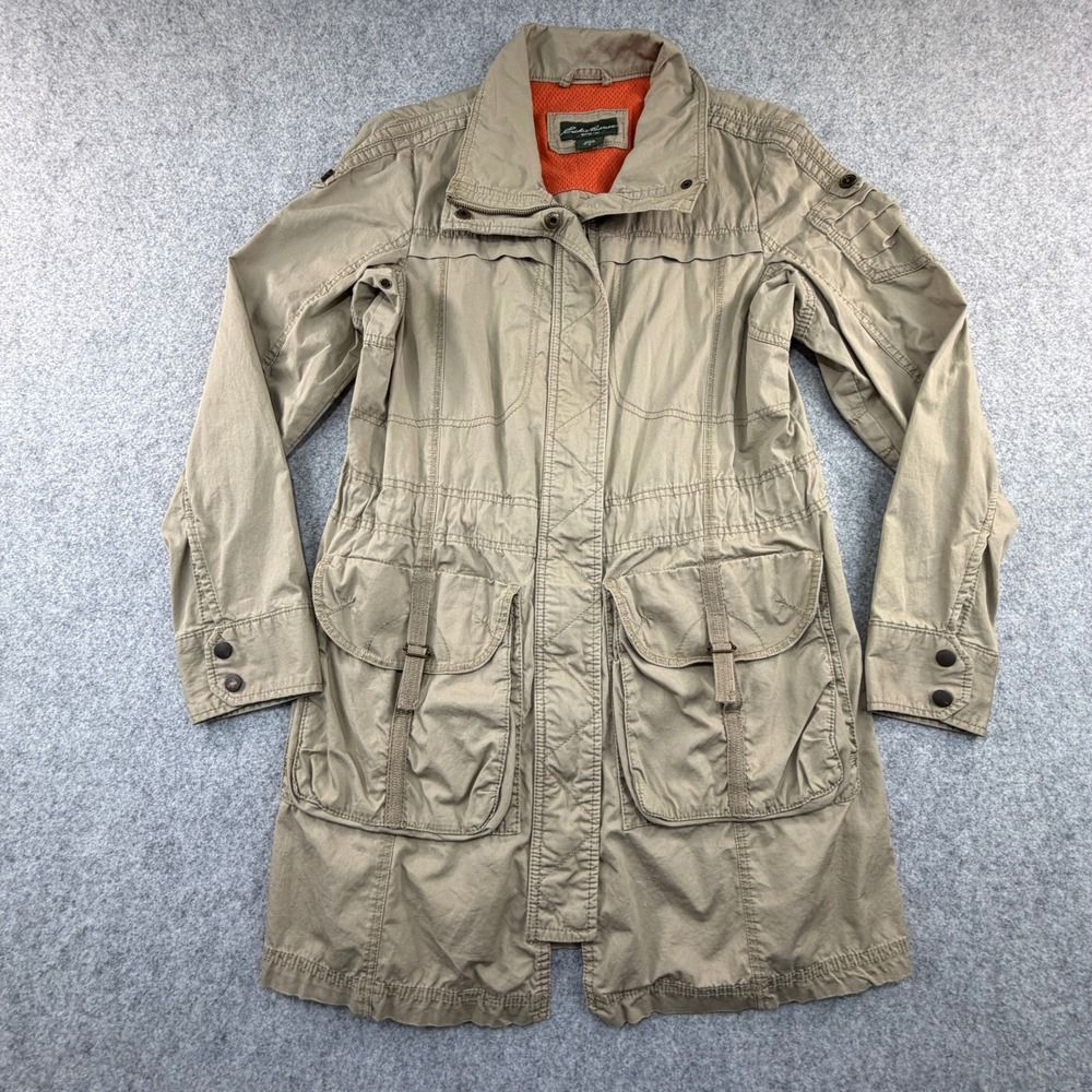 Eddie Bauer Womens Khaki Cotton Ripstop Utility Field Jacket Tan Medium 23112853